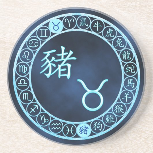 Taurus/Pig Getränkeuntersetzer (Vorne)