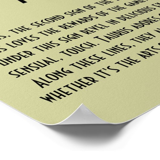 Taurus Poster (Ecke)