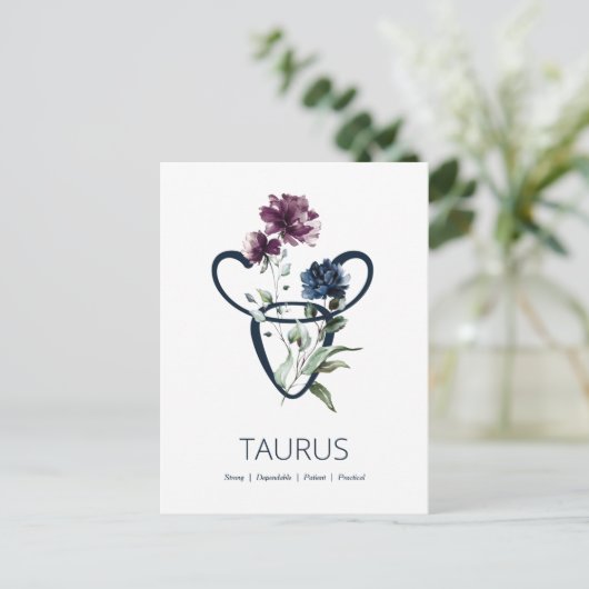 Taurus Postkarte (Stehend Vorderseite)