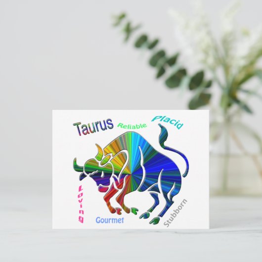 Taurus Postkarte (Stehend Vorderseite)