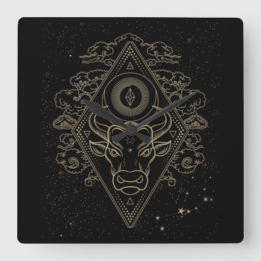 Taurus Quadratische Wanduhr (Vorderseite)