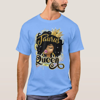 Taurus Queen Afro Girl Zodiac Signs Geburtstagsges T-Shirt