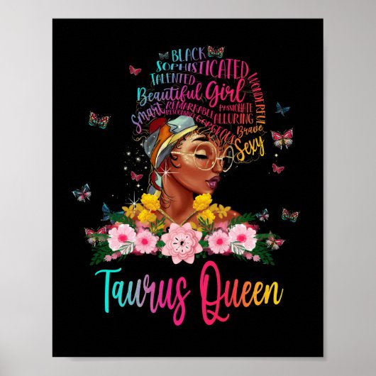 Taurus Queen Black Women Persistent schön Poster (Vorne)