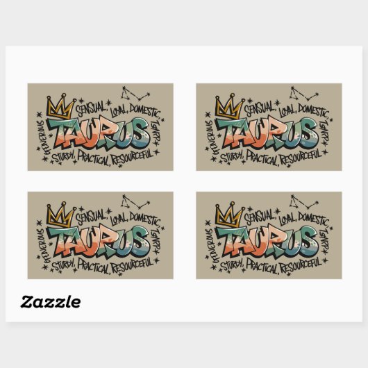 Taurus Rechteckiger Aufkleber (Blatt)