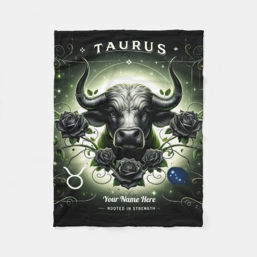 Taurus "Rooted in Strength" Fleece Blanket (Vorderseite)