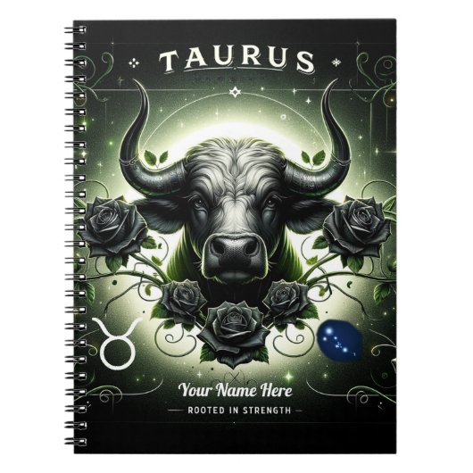 Taurus "Rooted in Strength" SpiralNotebook Notizblock (Vorderseite)