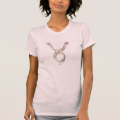 Taurus Rose Gold Zodiac Horoskop Signatur Astrolog T-Shirt (Vorderseite)