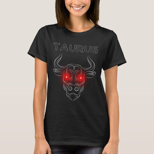 Taurus rot-mit Augen T-Shirt (Vorderseite)