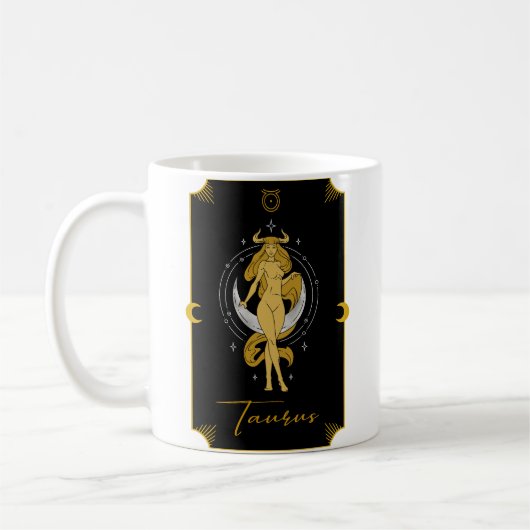 Taurus Saucy signiert Astrologische Tasse (Links)