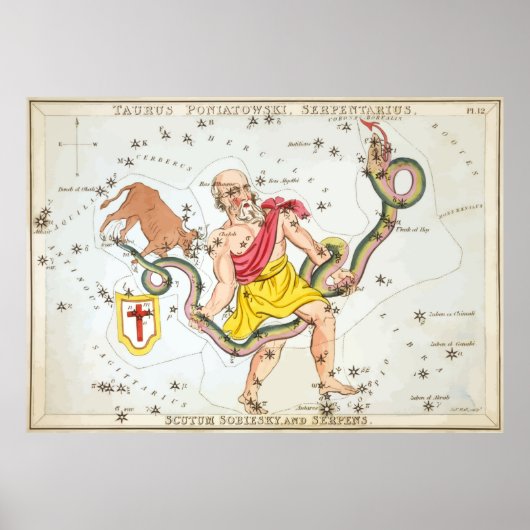 Taurus - Serpens - Skutum - Sternbild Poster (Vorne)