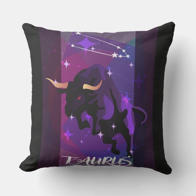 Taurus Sign Throw Pillow Kissen (Vorderseite)