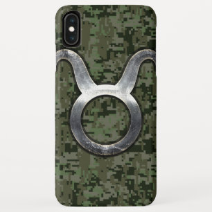 Taurus Signage auf Woodland Green Digital Camoufla iPhone XS Max Hülle