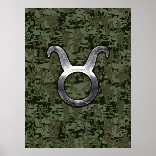 Taurus Signage auf Woodland Green Digital Camoufla Poster (Vorne)