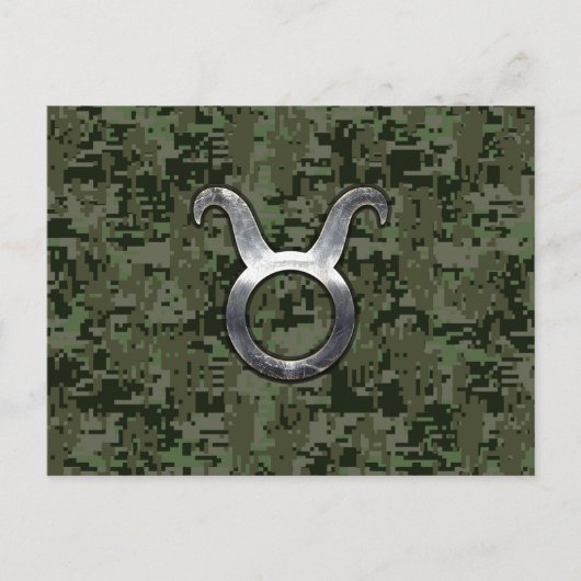Taurus Signage auf Woodland Green Digital Camoufla Postkarte (Vorderseite)