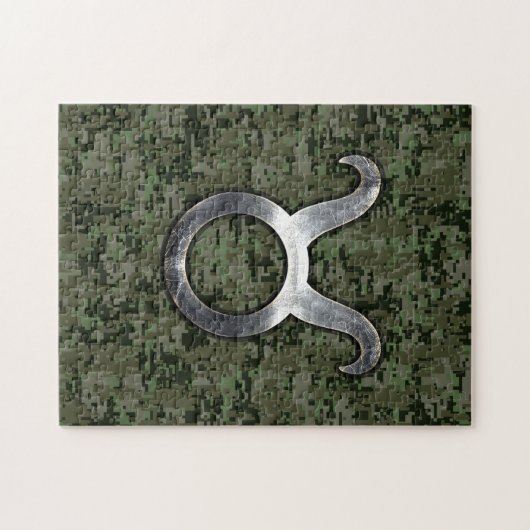Taurus Signage auf Woodland Green Digital Camoufla Puzzle (Horizontal)