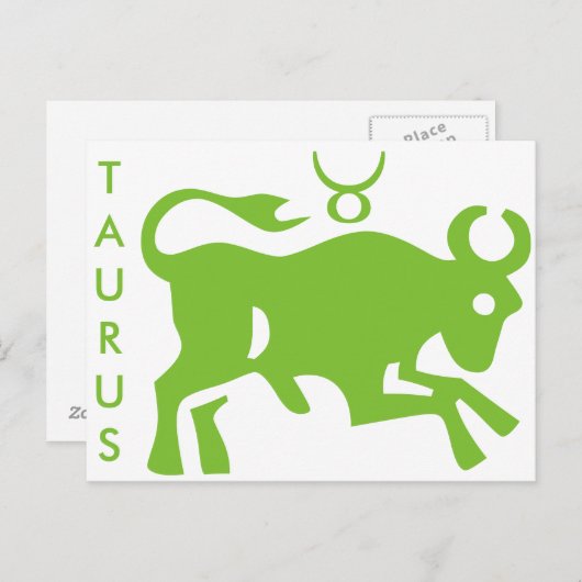 Taurus Signatur Astrologie Zodiac Symbol Postkarte (Vorne/Hinten)