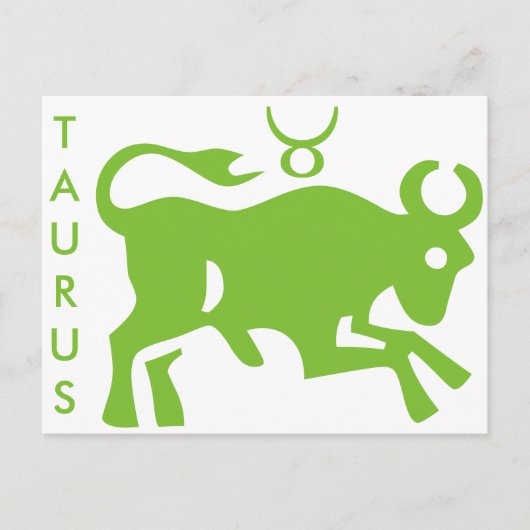 Taurus Signatur Astrologie Zodiac Symbol Postkarte (Vorderseite)