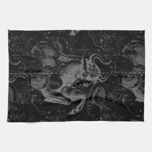 Taurus Signature Constellation Hevelius ca. 1690 Geschirrtuch (Horizontal)