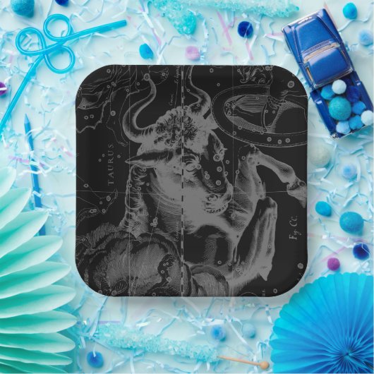 Taurus Signature Constellation Hevelius ca. 1690 Pappteller (Party)