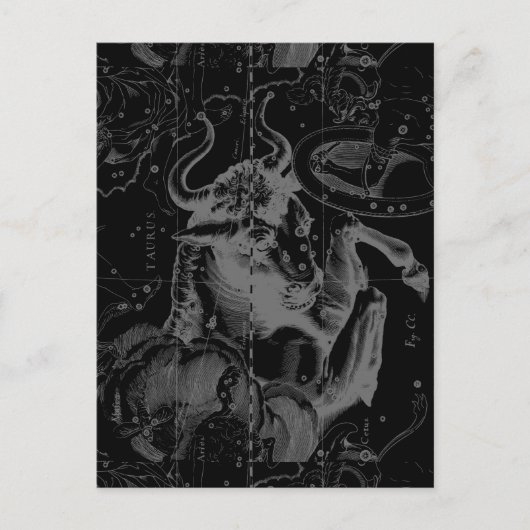 Taurus Signature Constellation Hevelius ca. 1690 Postkarte (Vorderseite)