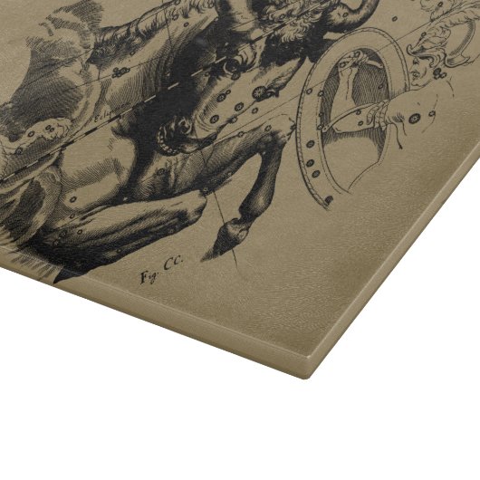 Taurus Signature Constellation Hevelius ca. 1690 Schneidebrett (Ecke)