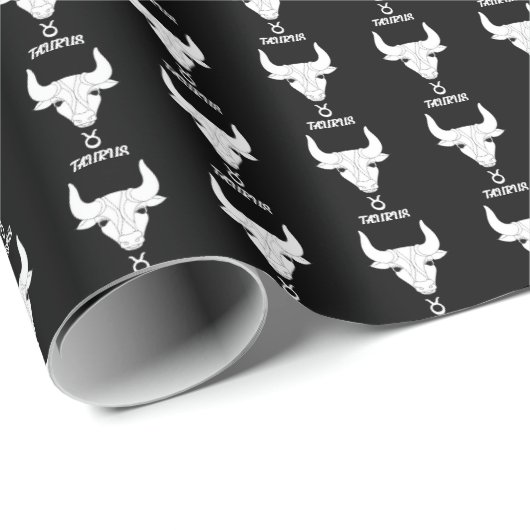Taurus Silhouette Wrapping Paper Geschenkpapier (Rolleneckpunkt)