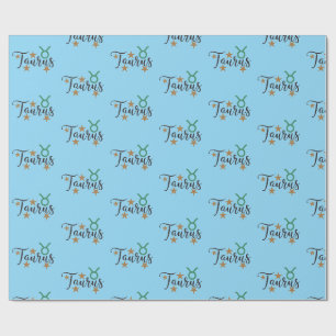 Taurus Star Schildkröten Papier blau Hintergrund Geschenkpapier