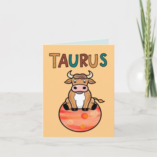 Taurus star sign Bull zodiac star Dankeskarte (Vorderseite)