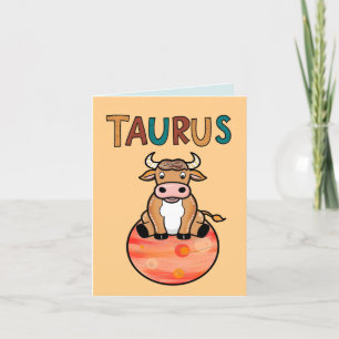 Taurus star sign Bull zodiac star Dankeskarte