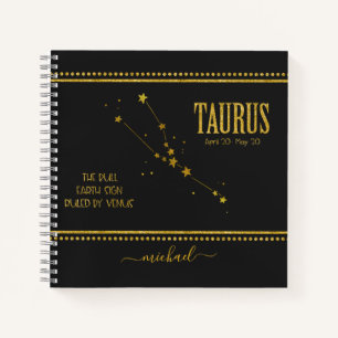 Taurus Star Zodiac Sign Notebook Notizblock