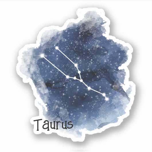Taurus Starry Night Constellation Custom-Cut Aufkleber (Vorderseite)
