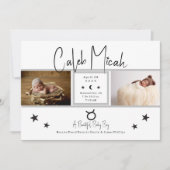 Taurus Stars Foto Baby Birth Ankündigung (Vorderseite)