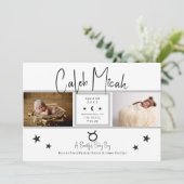 Taurus Stars Foto Baby Birth Ankündigung (Stehend Vorderseite)