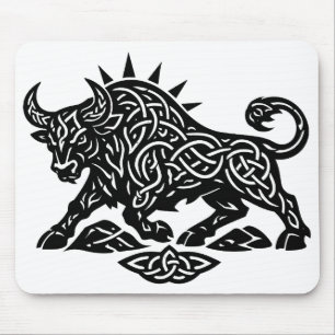 Taurus-Stier-Sigil — erdgebundene Zodiac-Tinte Mousepad