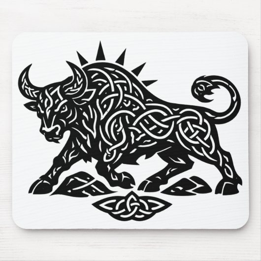 Taurus-Stier-Sigil — erdgebundene Zodiac-Tinte Mousepad (Vorne)