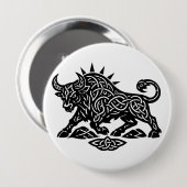 Taurus Stier Sigil — Erdgebundene Zodiac-Tintearbe Button (Vorne & Hinten)