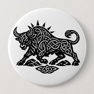 Taurus Stier Sigil — Erdgebundene Zodiac-Tintearbe Button