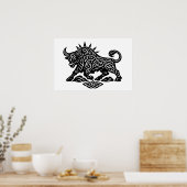 Taurus-Stier-Sigil — erdgebundene Zodiac-Tintearbe Poster (Küche)