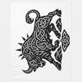 Taurus Stier Sigil — Erdgebundene Zodiak-Tintearbe Fleecedecke (Vorderseite)