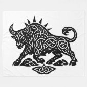 Taurus Stier Sigil — Erdgebundene Zodiak-Tintearbe Fleecedecke (Vorderseite (Horizontal))