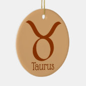 Taurus Sun Sign Zodiac Symbol Keramik Ornament (Rechts)