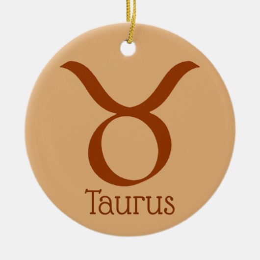 Taurus Sun Sign Zodiac Symbol Keramik Ornament (Vorne)