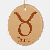 Taurus Sun Sign Zodiac Symbol Keramik Ornament (Links)