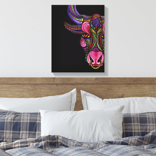 Taurus Symbol Leinwanddruck (Insitu (Schlafzimmer))