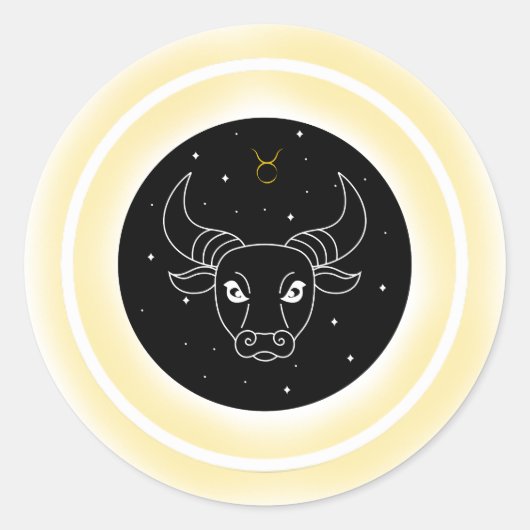 Taurus Symbol – Minimal Astrology Emblem Runder Aufkleber (Vorderseite)