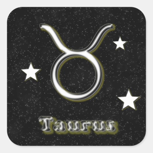 Taurus-Symbol Quadratischer Aufkleber (Vorderseite)