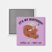 Taurus the Bull Artistic Zodiac Sign Illustration Magnet (Vorderseite/Rückseite)