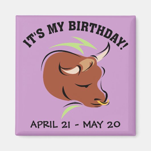 Taurus the Bull Artistic Zodiac Sign Illustration Magnet (Vorne)