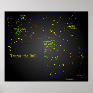 Taurus the Bull constellation Poster
