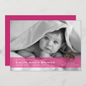 Taurus the Bull Foto Birth Announcement Card Ankündigung (Vorne/Hinten)